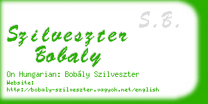 szilveszter bobaly business card